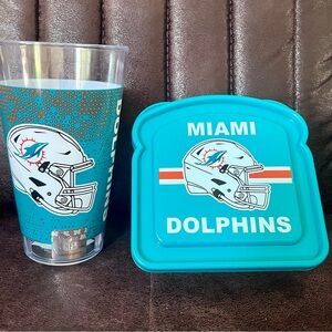 NFL Miami Dolphins Sandwich Case And.   12 oz Cup Bundle